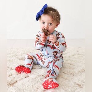 Bamboo Posh Peanut Footed Pajamas 9-12 mo